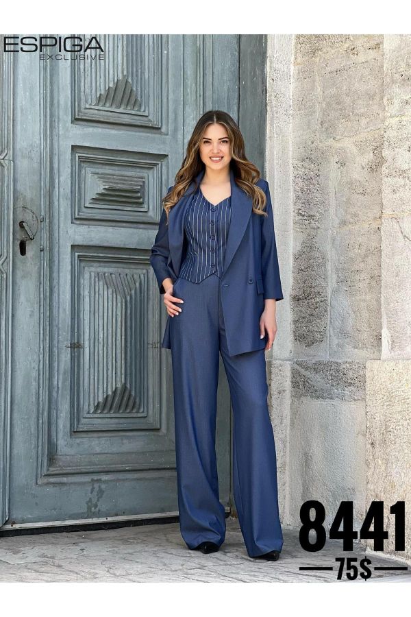 Picture of Espiga 8441xl NAVY BLUE Plus Size Women Suit