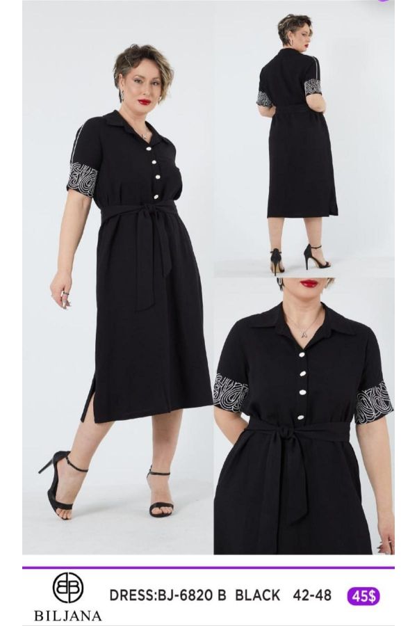 Picture of Biljana 6820xl BLACK Plus Size Women Dress 