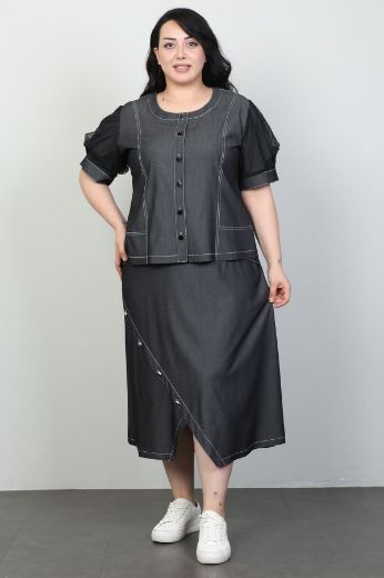 Picture of Dalida 47004xl ANTHRACITE Plus Size Women Skirt Suit