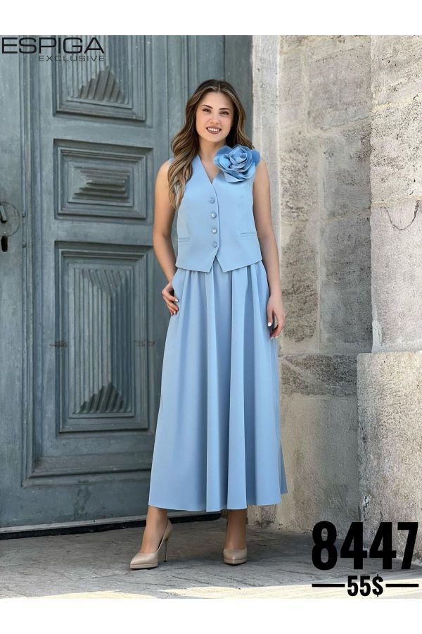 Picture of Espiga 8447 BLUE WOMANS SKIRT SUIT 