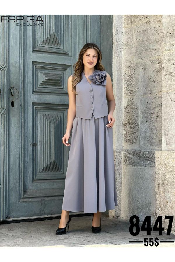 Picture of Espiga 8447 GREY WOMANS SKIRT SUIT 