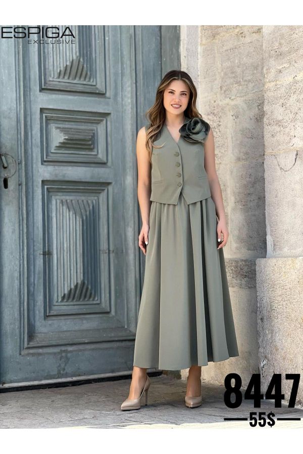 Picture of Espiga 8447 GREEN WOMANS SKIRT SUIT 