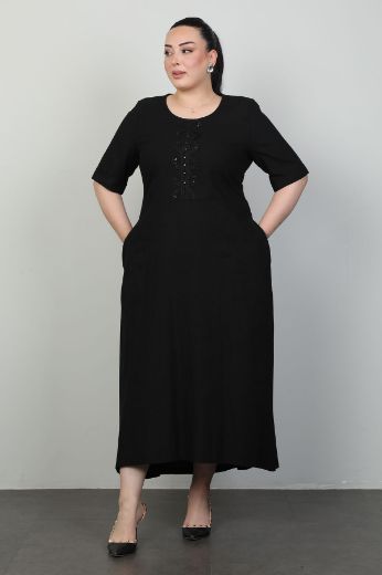 Picture of Dalida 47427xl BLACK Plus Size Women Dress 