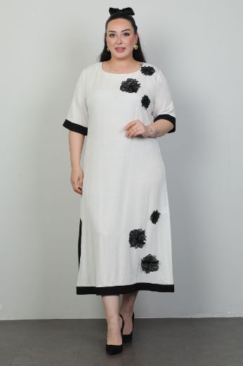 Picture of Dalida 47439xl ECRU Plus Size Women Dress 