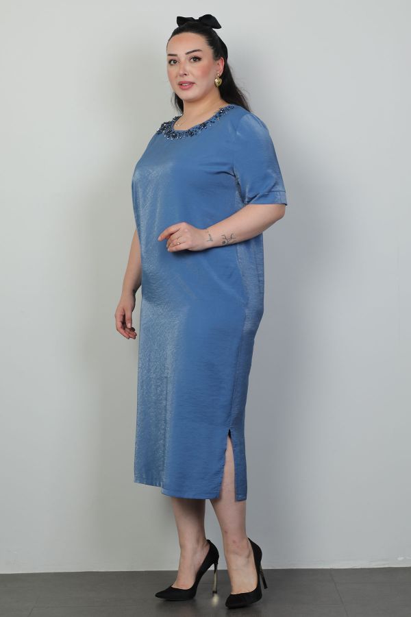 Picture of Dalida 47413xl BLUE Plus Size Women Dress 