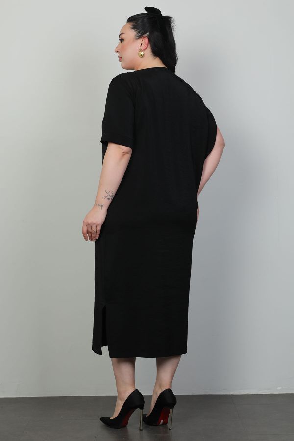 Picture of Dalida 47413xl BLACK Plus Size Women Dress 