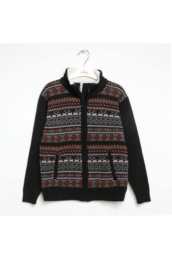 Picture of Nanica 322414 BLACK Boys Cardigan