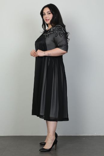 Picture of Dalida 47407xl ANTHRACITE Plus Size Women Dress 