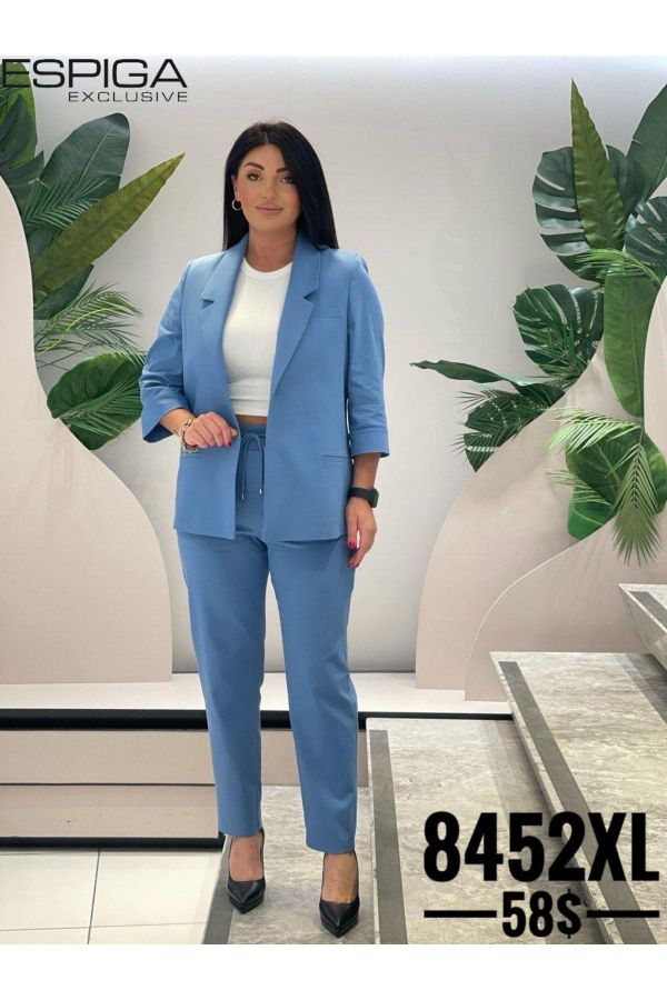 Picture of Espiga 8452xl BLUE Plus Size Women Suit