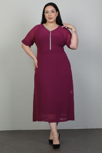 Picture of Dalida 38447xl damson Plus Size Women Dress 