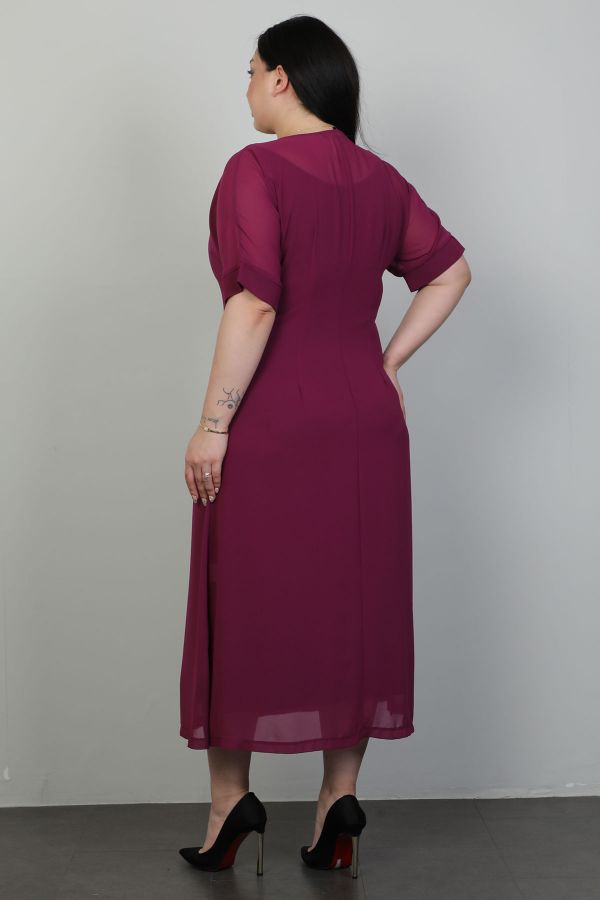 Picture of Dalida 38447xl damson Plus Size Women Dress 