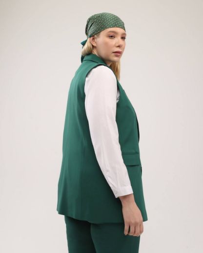 Picture of OUZ FASHION 24S251018 EMERALD Plus Size Women Vest