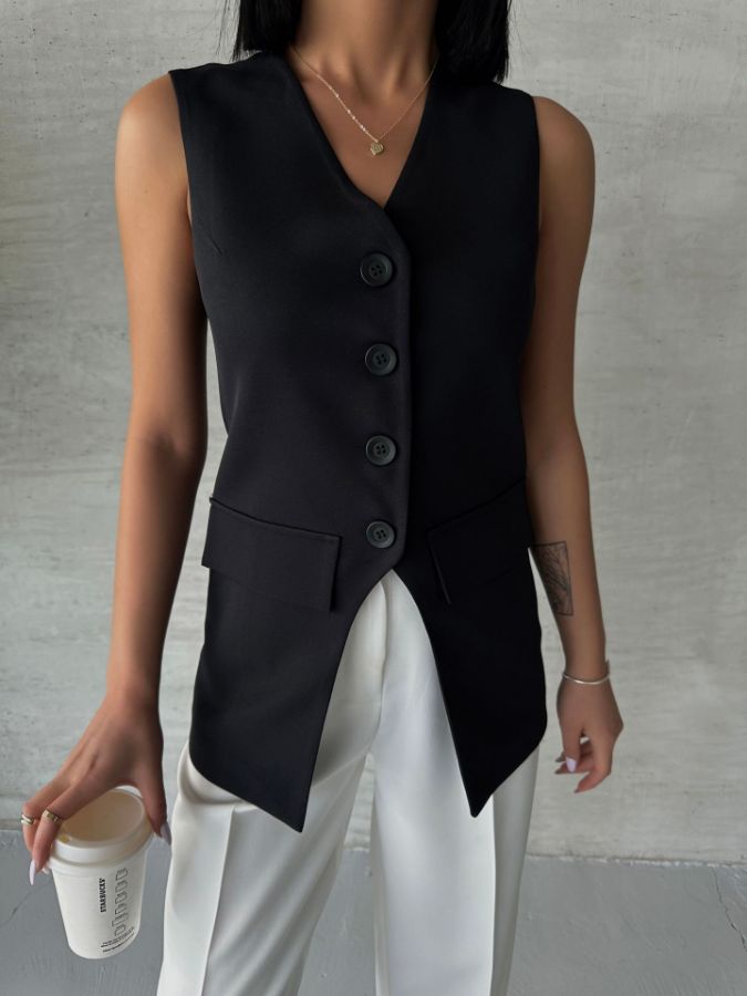 Picture of OUZ FASHION 24S251038 BLACK Women Vest