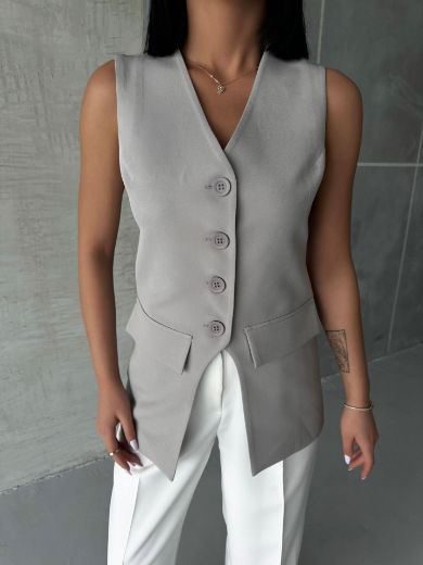 Picture of OUZ FASHION 24S251038 GREY Women Vest