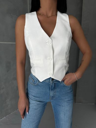 Picture of OUZ FASHION 24S251107 WHITE Women Vest