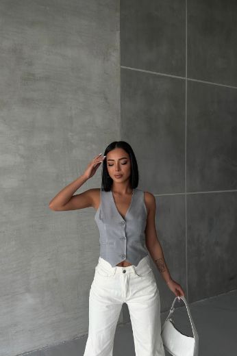 Picture of OUZ FASHION 24S251107 GREY Women Vest