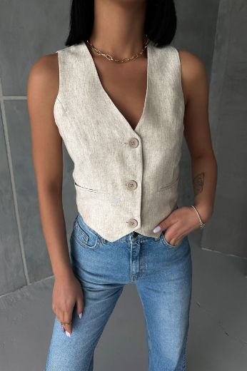 Picture of OUZ FASHION 24S251107 BEIGE Women Vest