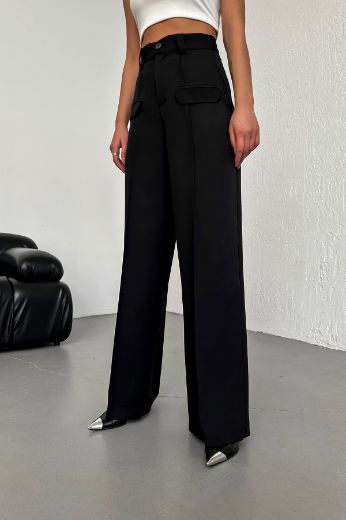 Picture of OUZ FASHION 24S321003 BLACK Women's Trousers