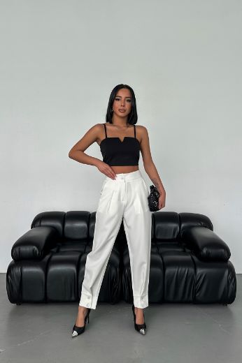 Picture of OUZ FASHION 24321007 WHITE Women's Trousers