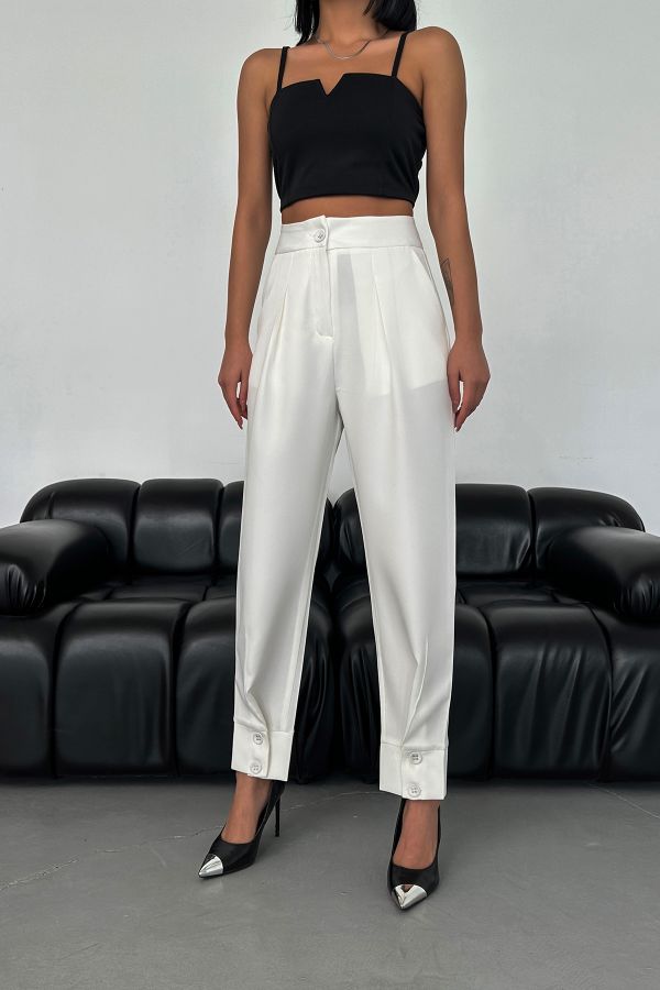 Picture of OUZ FASHION 24321007 WHITE Women's Trousers