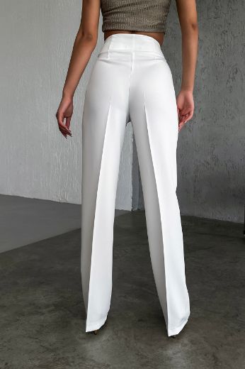 Picture of OUZ FASHION 24S321009 WHITE Women's Trousers