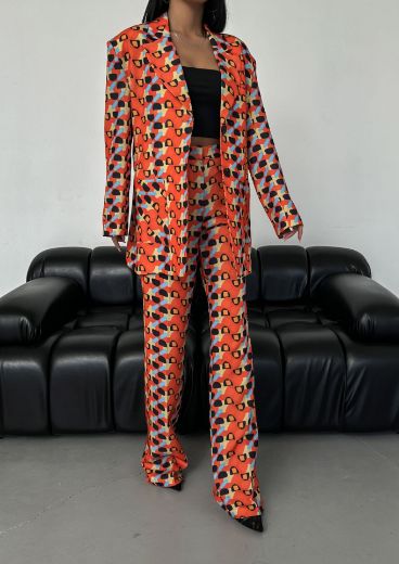 Picture of OUZ FASHION 24W011114 ORANGE WOMAN TROUSER SUIT 