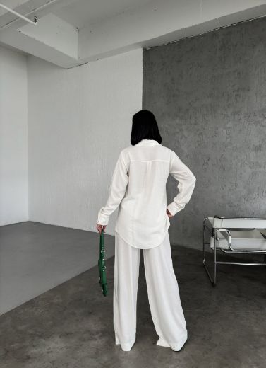 Picture of OUZ FASHION 24S011042 WHITE WOMAN TROUSER SUIT 