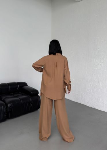 Picture of OUZ FASHION 24S011042 CAMEL WOMAN TROUSER SUIT 