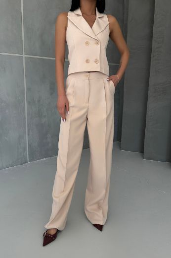 Picture of OUZ FASHION 24S011117 BEIGE WOMAN TROUSER SUIT 