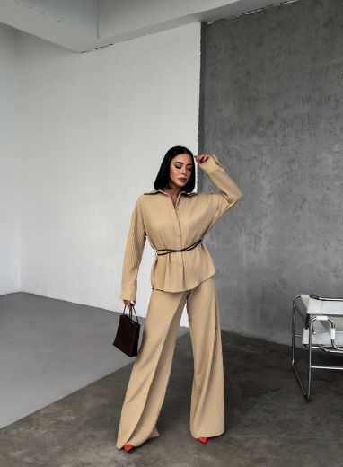 Picture of OUZ FASHION 24S011045 BEIGE WOMAN TROUSER SUIT 