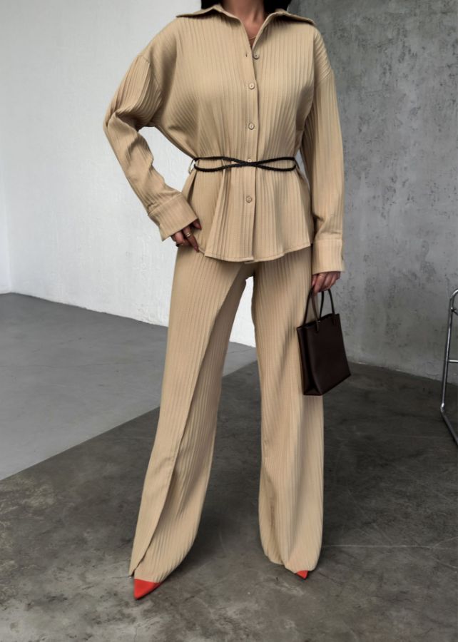 Picture of OUZ FASHION 24S011045 BEIGE WOMAN TROUSER SUIT 