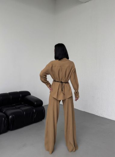 Picture of OUZ FASHION 24S011045 BROWN WOMAN TROUSER SUIT 