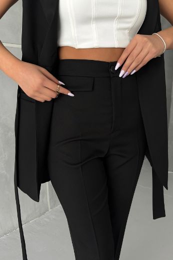 Picture of OUZ FASHION 24S251115 BLACK WOMAN TROUSER SUIT 