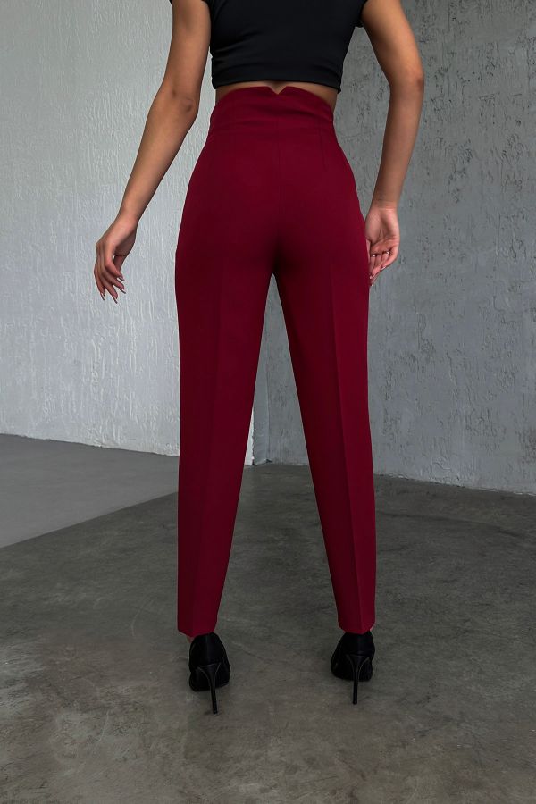 OUZ FASHION 24S321001 BORDO Kadın Pantolon resmi