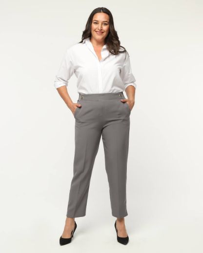 Picture of OUZ FASHION 24S321031 LIGHT GREY Plus Size Women Pants 