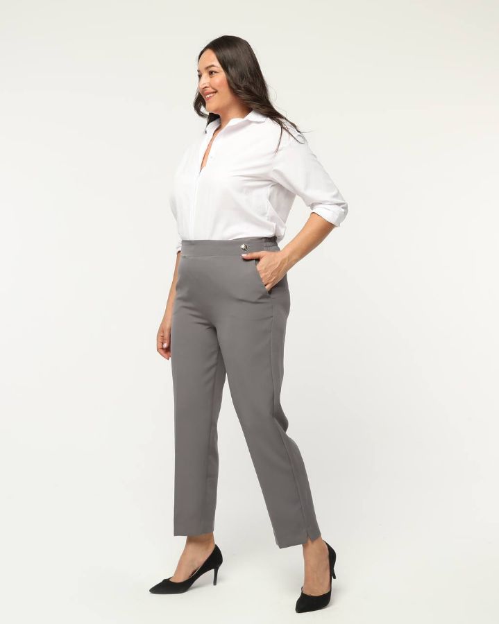 Picture of OUZ FASHION 24S321031 LIGHT GREY Plus Size Women Pants 