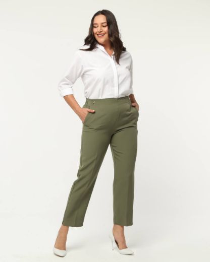 Picture of OUZ FASHION 24S321031 KHAKI Plus Size Women Pants 