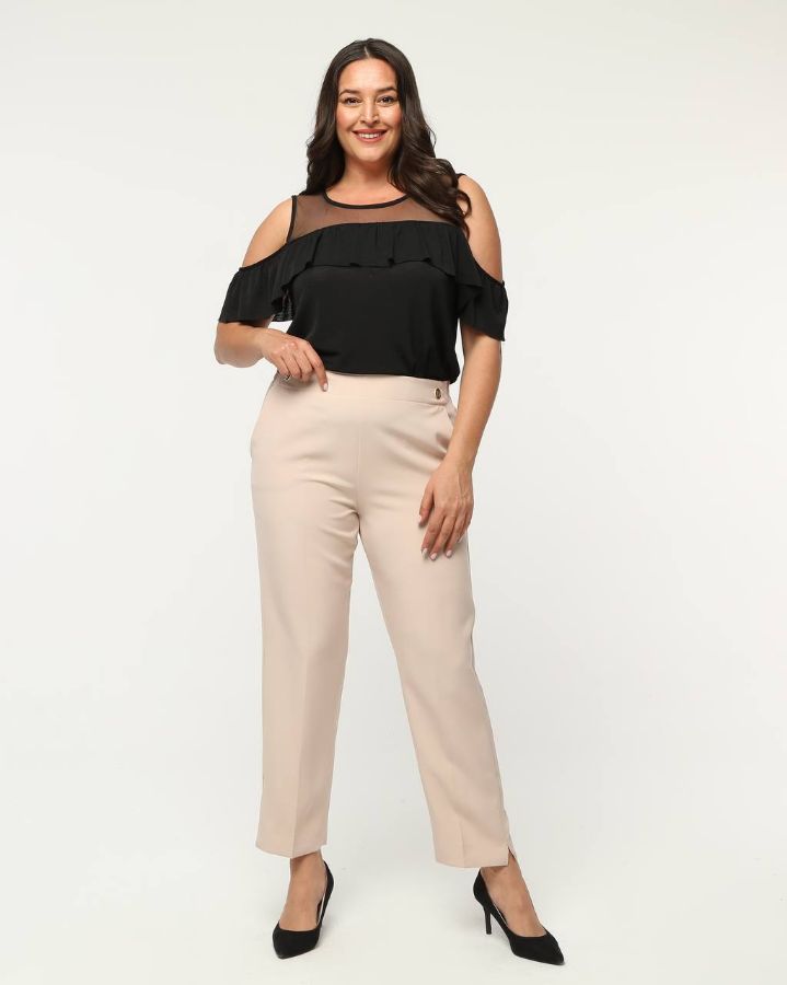 Picture of OUZ FASHION 24S321031 SALMON Plus Size Women Pants 