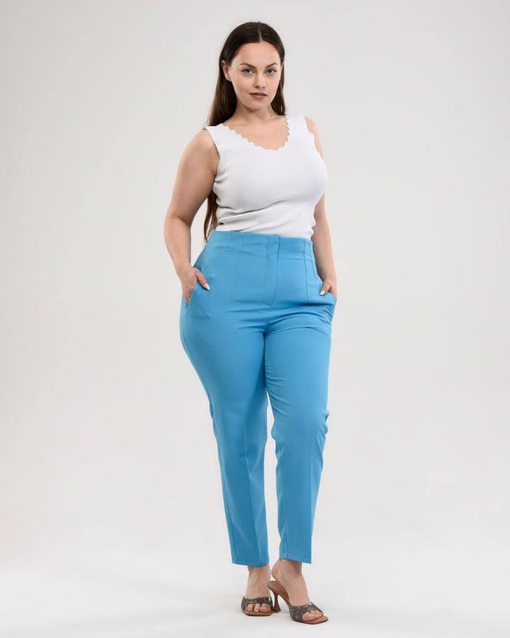 Picture of OUZ FASHION 24S321002 BLUE Plus Size Women Pants 