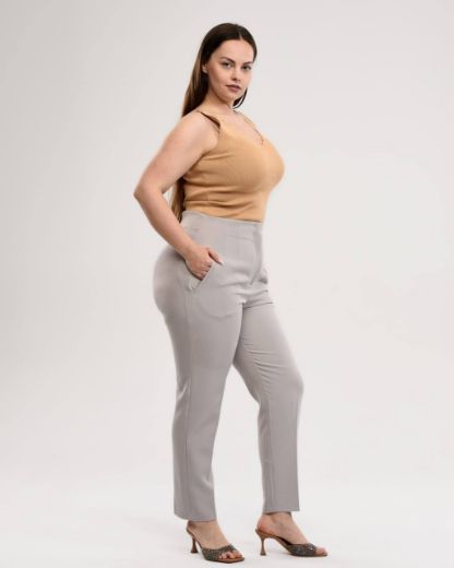 Picture of OUZ FASHION 24S321002 GREY Plus Size Women Pants 