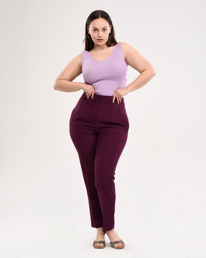 Picture of OUZ FASHION 24S321002 PURPLE Plus Size Women Pants 