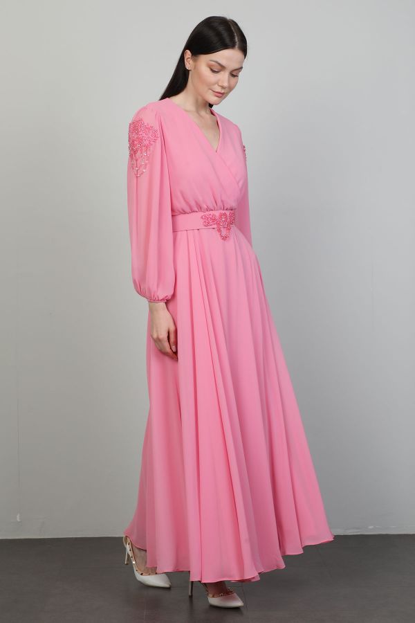 Dozza Fashion 2480 PEMBE Kadın Elbise resmi