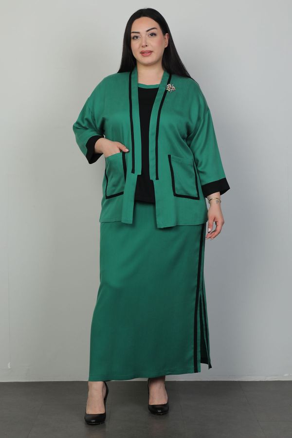 Picture of Dalida 47044xl GREEN Plus Size Women Dress 