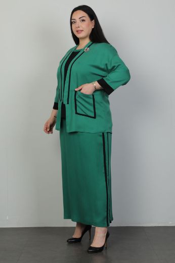 Picture of Dalida 47044xl GREEN Plus Size Women Dress 