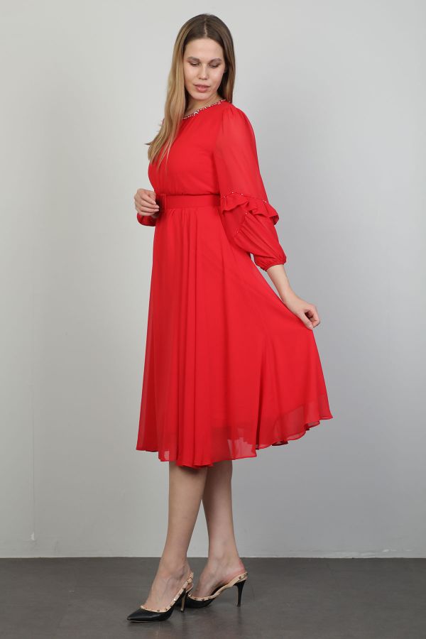 Dozza Fashion 2502 KIRMIZI Kadın Elbise resmi
