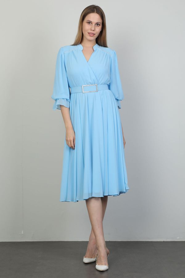 Picture of Dozza Fashion 2352-1 BLUE Women Dress