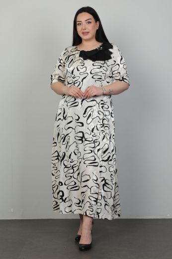 Picture of Dalida 47456xl ECRU Plus Size Women Dress 