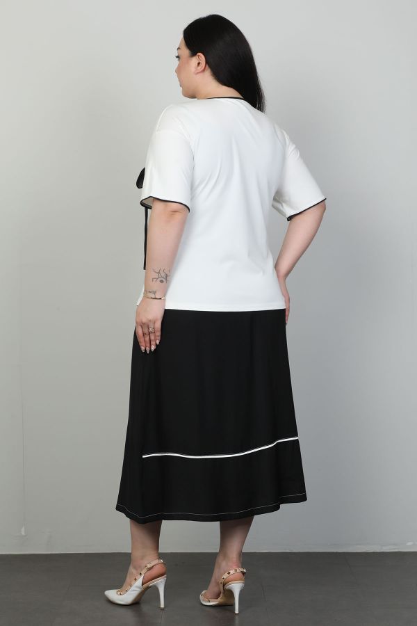 Picture of Dalida 47092xl BLACK Plus Size Women Skirt Suit