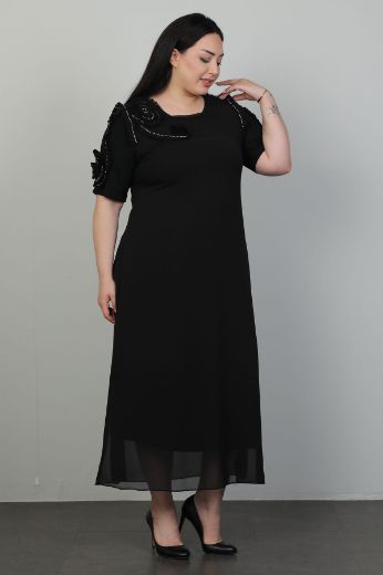 Picture of Dalida 47416xl BLACK Plus Size Women Dress 