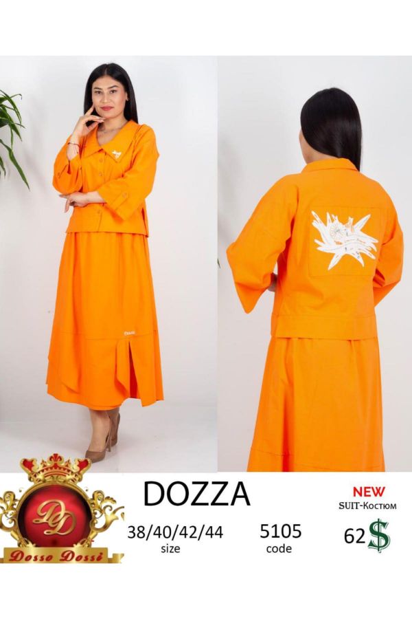 Изображение Dozza Fashion 5105 OРАНЖЕВЫЙ ЖЕНСКИЙ КОСТЮМ С ЮБКОЙ